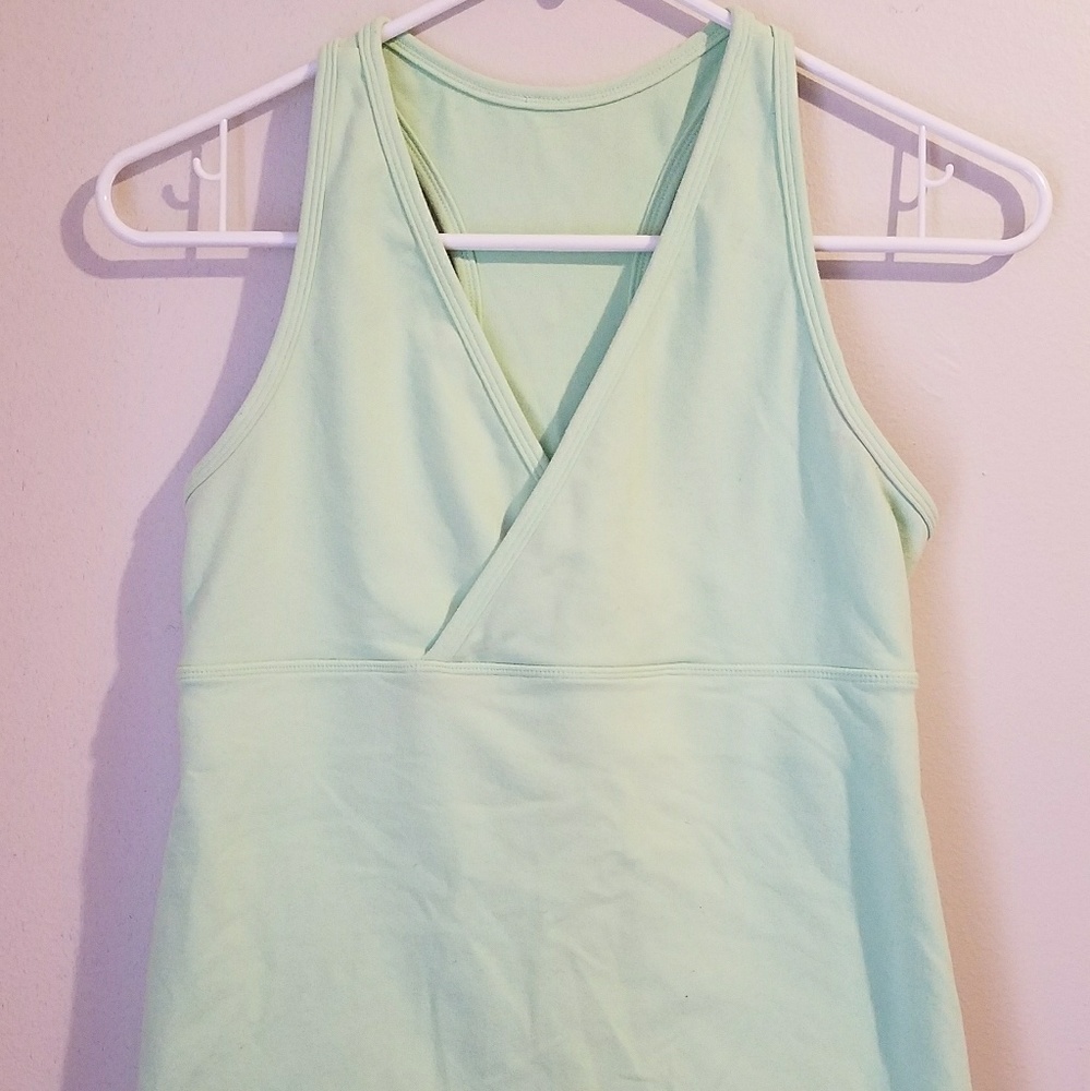 Lululemon pale green cross over tank top
